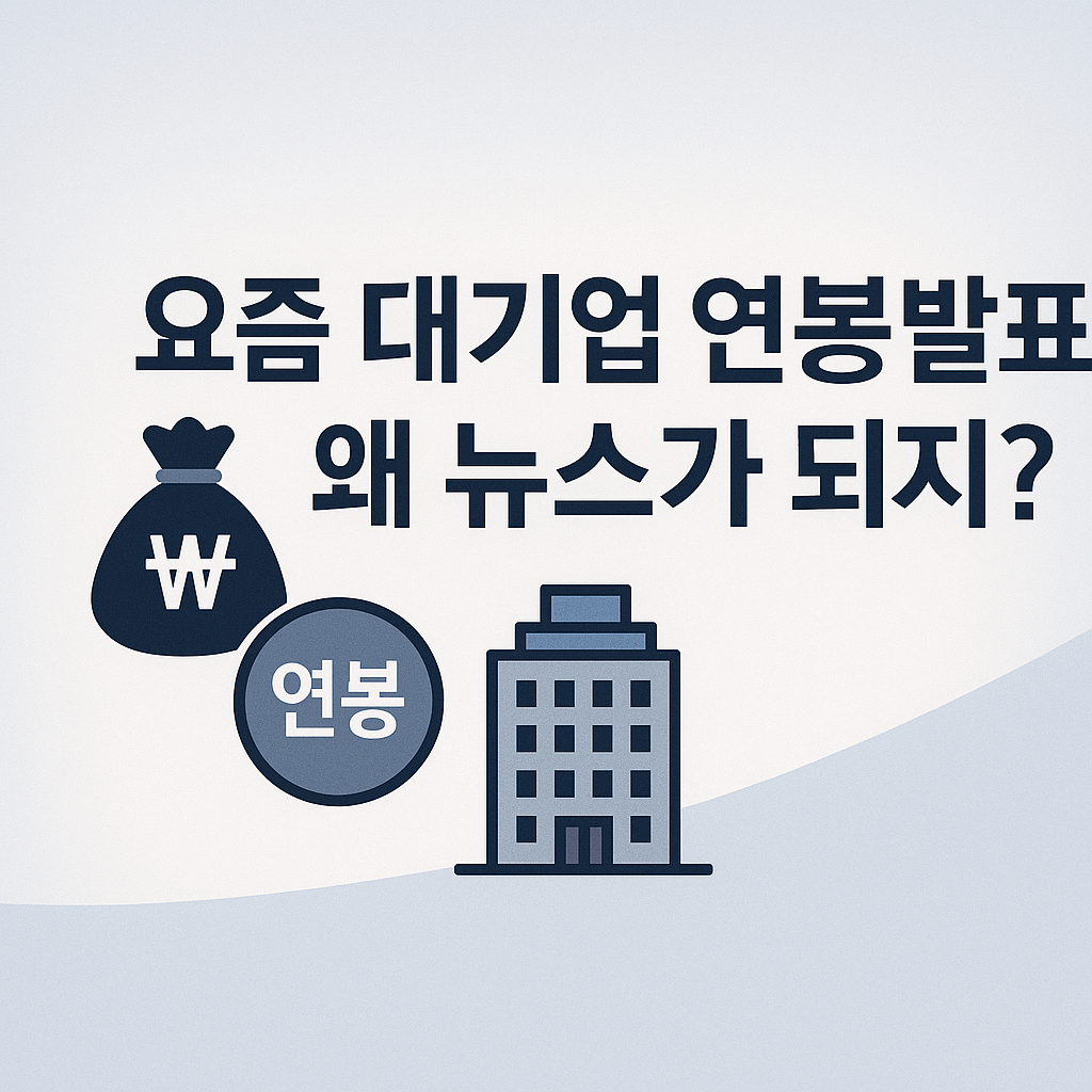 요즘 대기업 연봉 발표, 왜 뉴스가 되지?