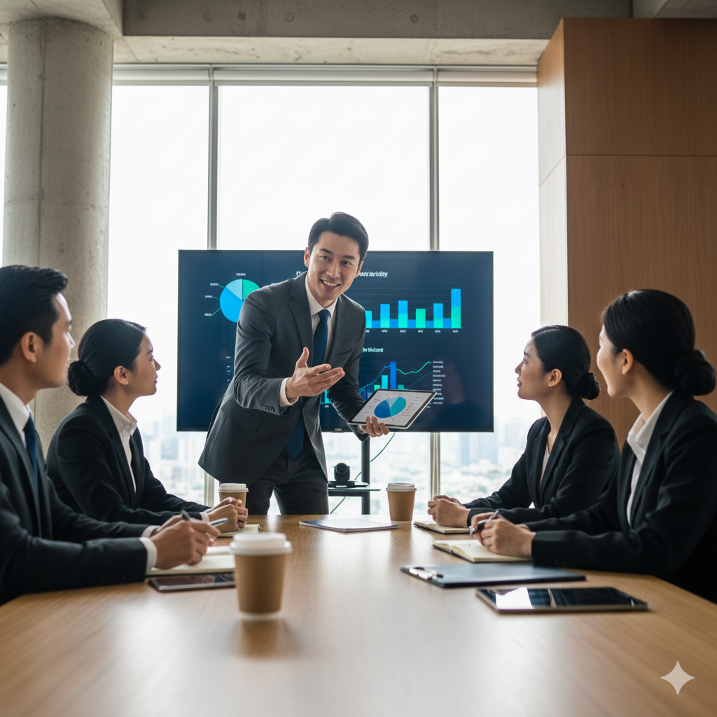 영업하는 남자 이미지