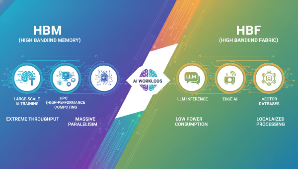 HBF의 PIM(Processing-in-Memory) 아키텍처 개념도. NAND 플래시 안에 연산 유닛이 통합되어 데이터를 효율적으로 처리한다.