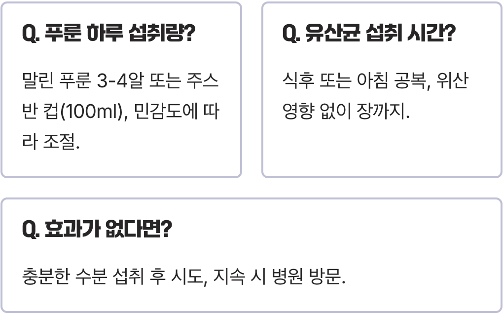 푸룬 vs 유산균, 변비에 뭐가 더 직빵일까?