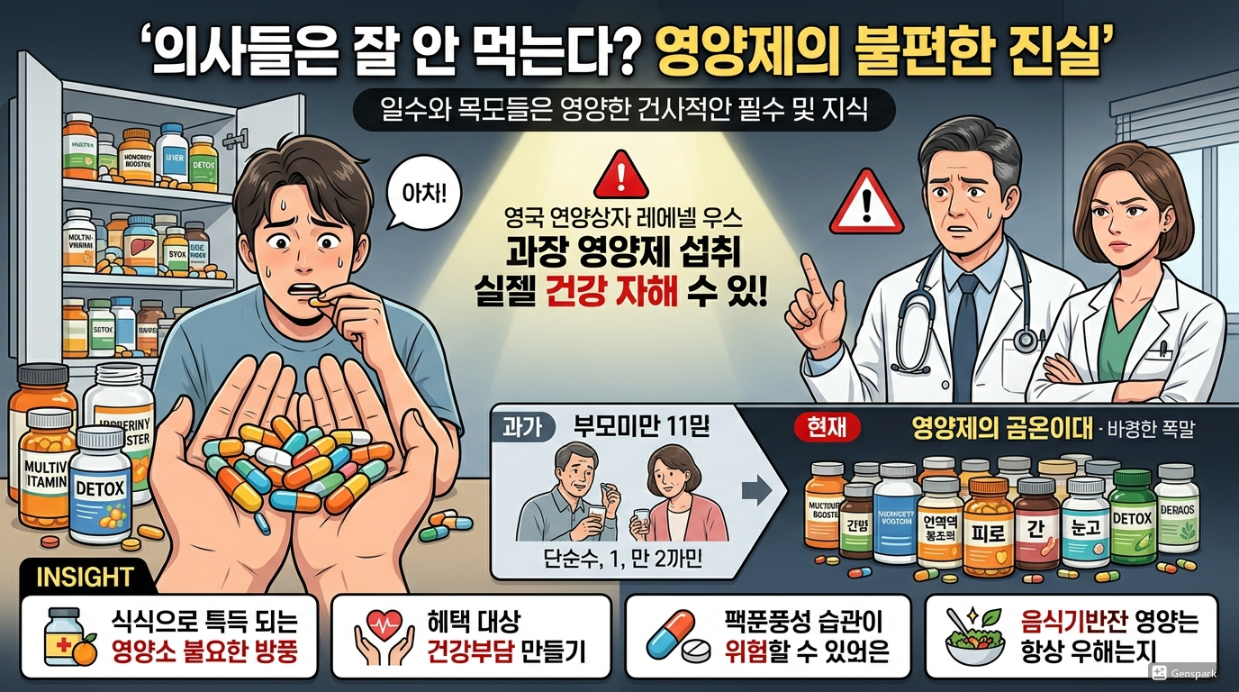 “의사들은 잘 안 먹는다?” 영양제의 불편한 진실, 꼭 알아야 할 핵심