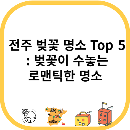 전주 벚꽃 명소 Top 5 : 벚꽃이 수놓는 로맨틱한 명소