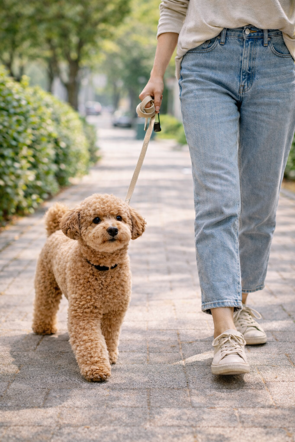 산책하는 강아지