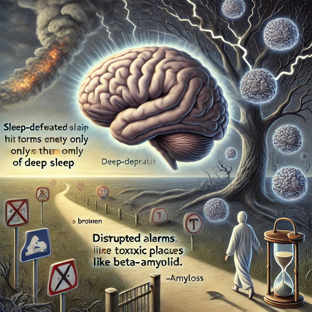 수면부족으로 치매의 위험을 높인다는 내용의 그림
