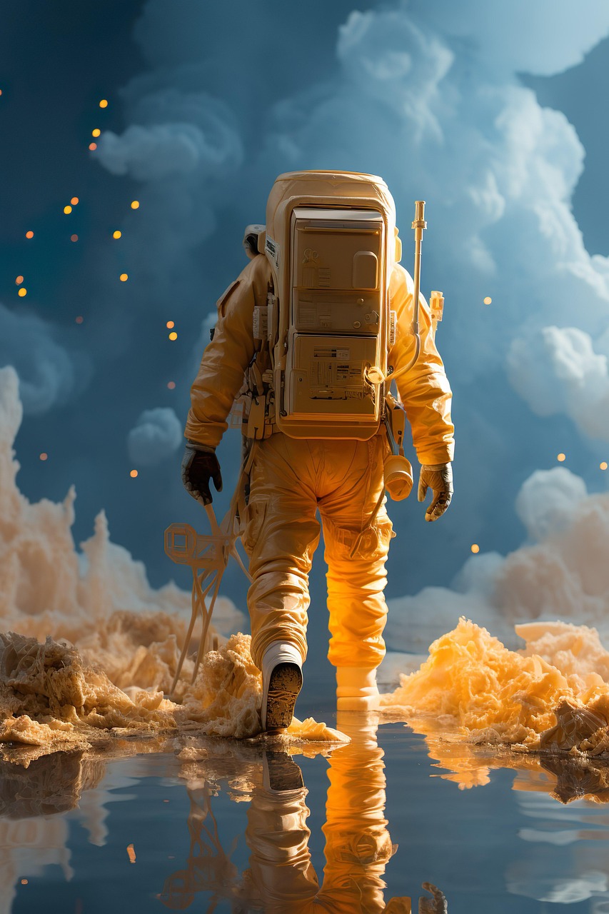 한걸음 나아가는 우주인