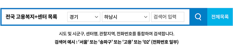 고용복지 센터 위치