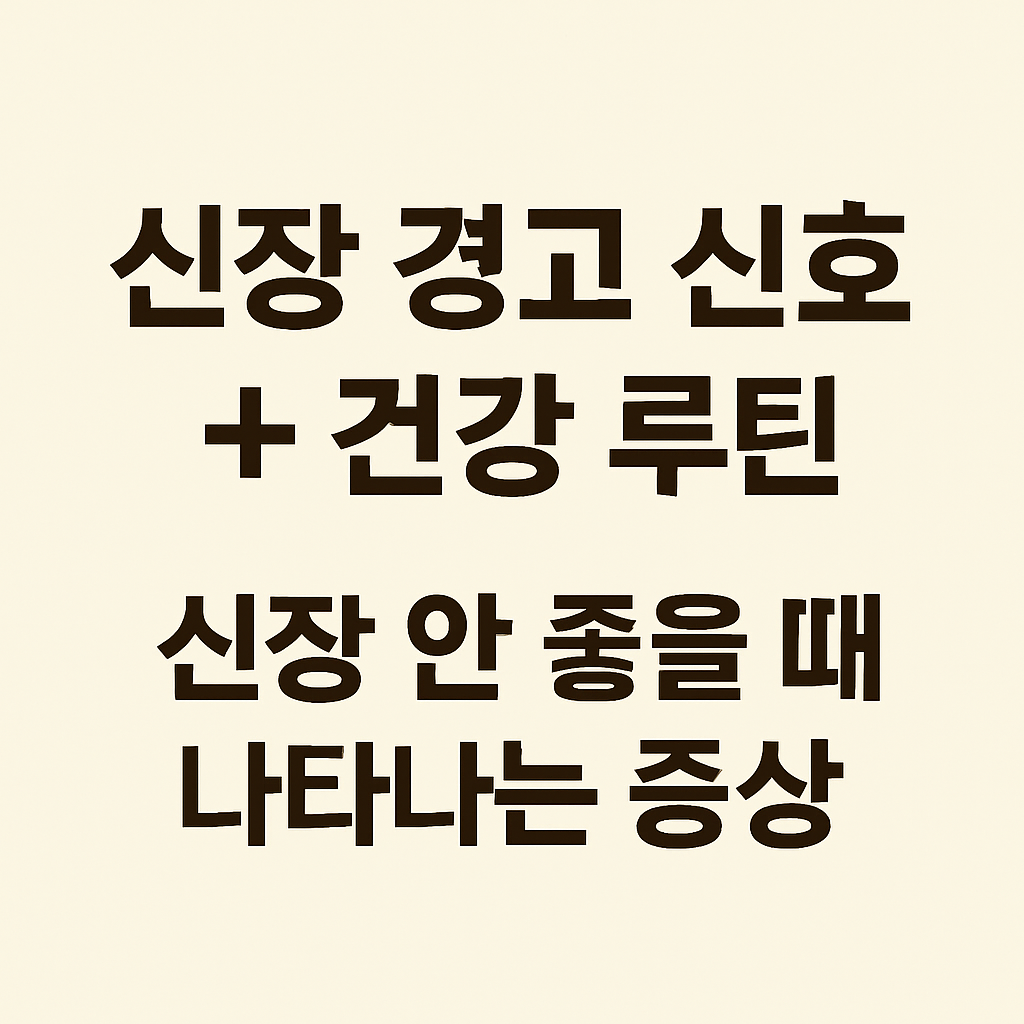 신장이 보내는 경고 신호 7가지 + 신장 건강 지키는 생활 루틴 8가지