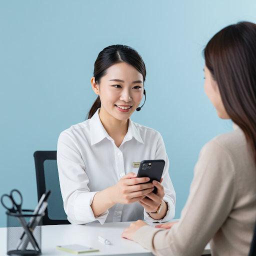 친절한 고객상담 이미지를 모바일에 최적화하여 만들어줘