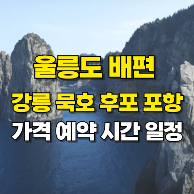 울릉도 배편 예약 가격 시간 강릉 묵호 후포 포항 카드뉴스