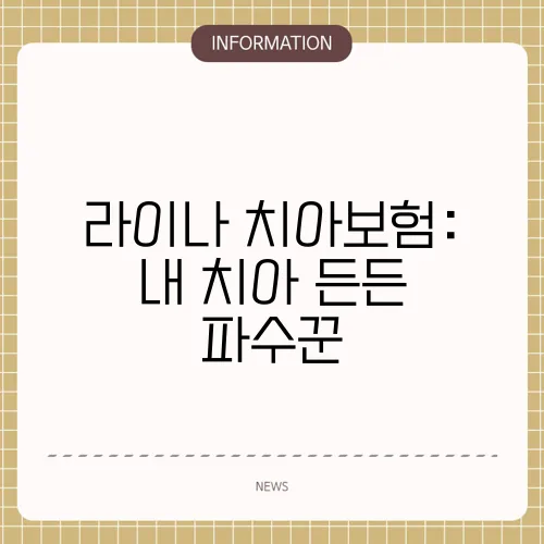 라이나 치아보험: 내 치아 든든 파수꾼