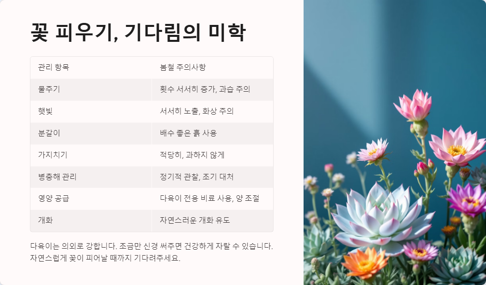 다육이 봄 관리 특별히 주의할 점
