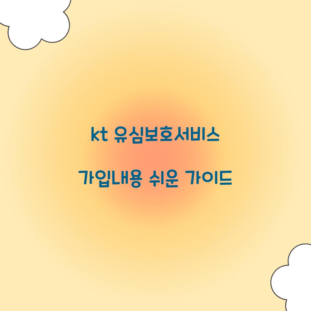 kt 유심보호서비스 가입내용