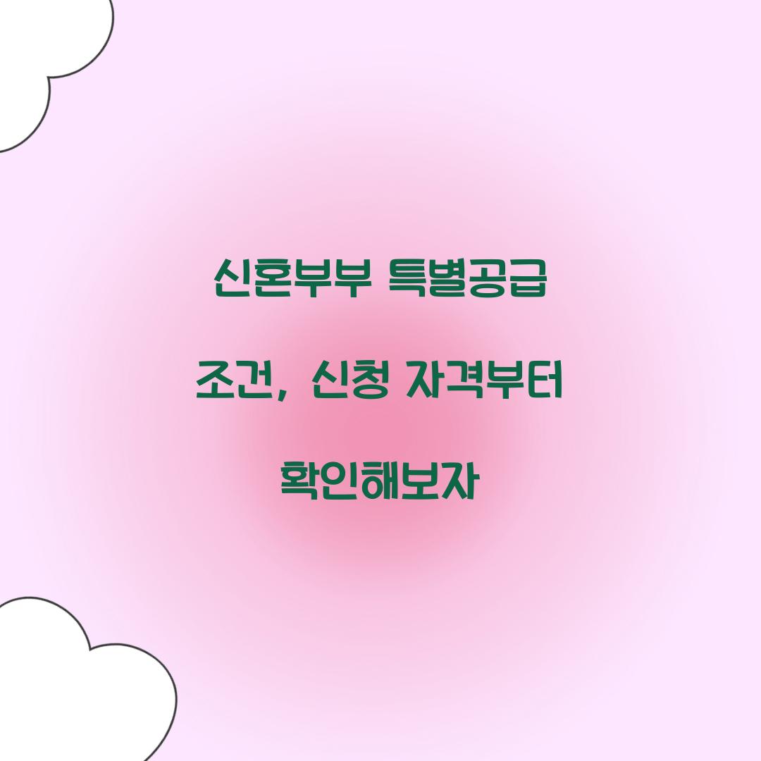 신혼부부 특별공급 조건