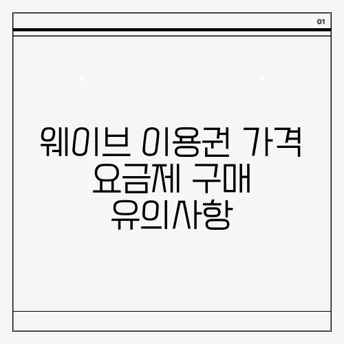 웨이브 이용권 가격 요금제 구매 유의사항