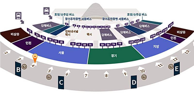 6009번-버스-인천공항-제1터미널-승차위치-안내하는-그림
