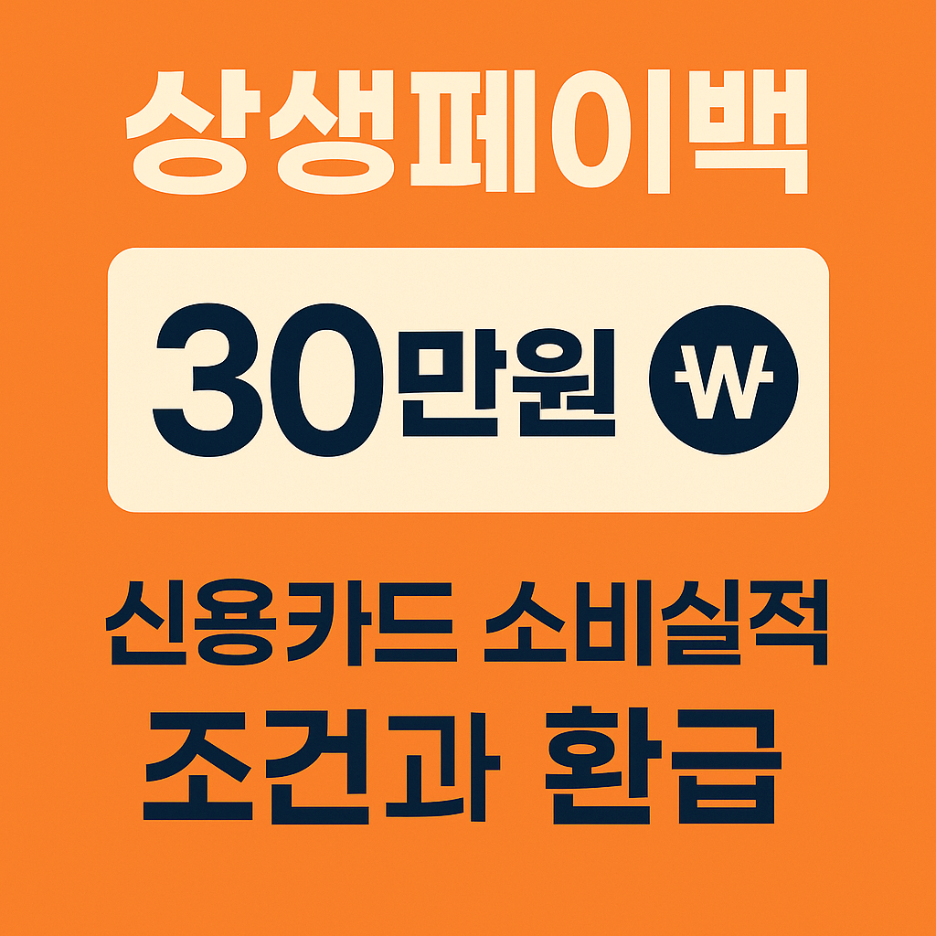 상생페이백 신용카드 소비실적 조건과 환급