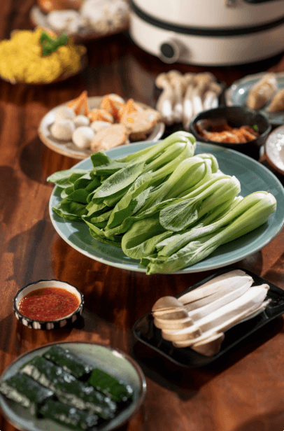 김장 재료들을 담아 놓은 모습