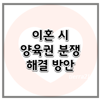 이혼 시 자녀 양육권 분쟁과 해결 방안