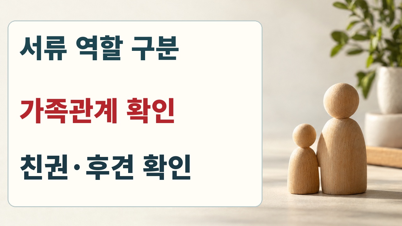 가족관계 확인과 친권·후견 확인을 구분하는 편집용 안내