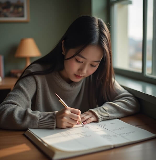 감정 일기 작성중