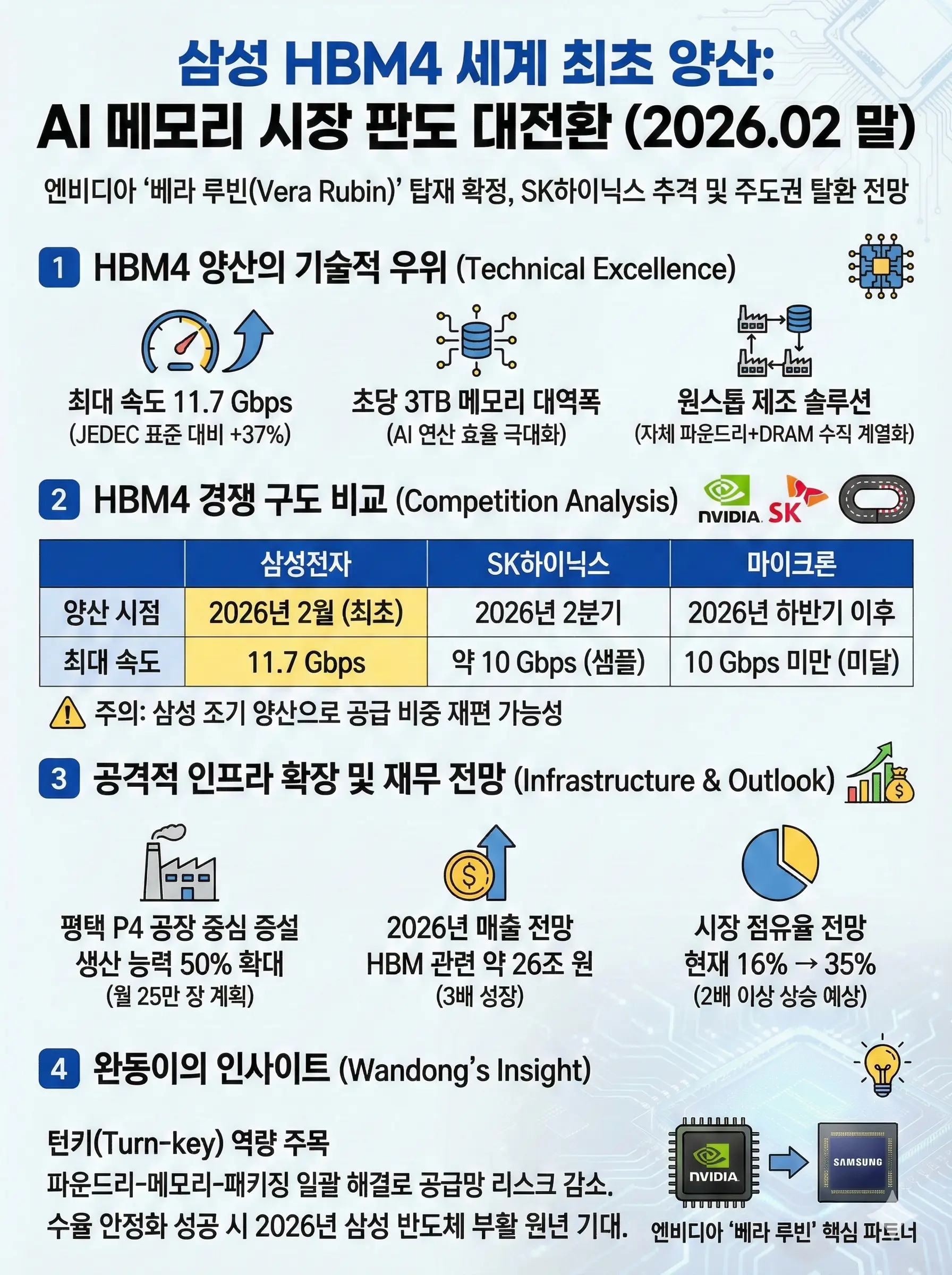 삼성 SK하이닉스 마이크론 HBM4 비교 인포그래픽