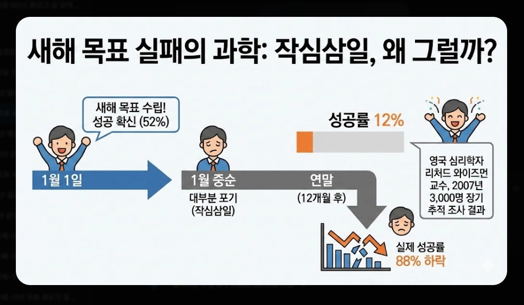 2026년 새해 목표 설정법 완벽가이드 작심삼일 극복 3단계 전략