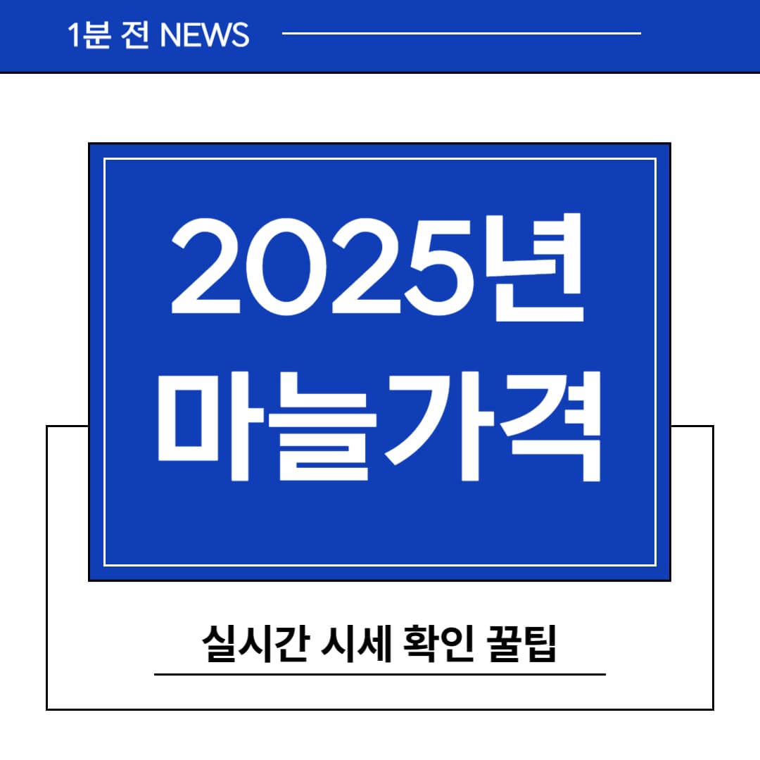 2025년 마늘가격, 실시간 시세 확인 꿀팁