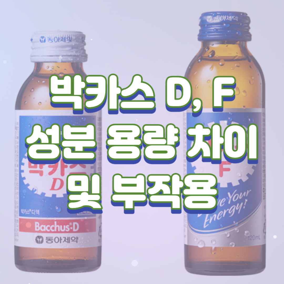 박카스 D,F 성분 용량 차이 및 부작용