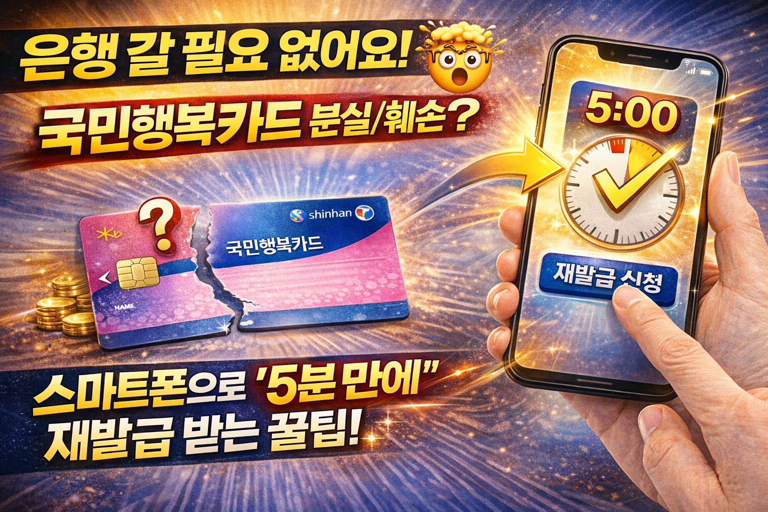 은행 갈 필요 없어요! 🤯 국민행복카드 분실/훼손?