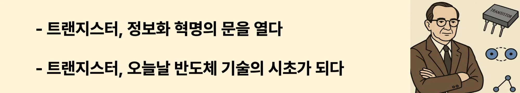 진공관의 한계를 넘은 트랜지스터, 정보화 혁명의 문을 열다
 트랜지스터, 오늘날 반도체 기술의 시초가 되다