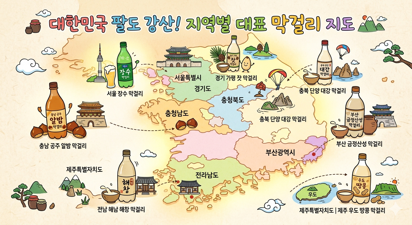 지역별 인기 막걸리