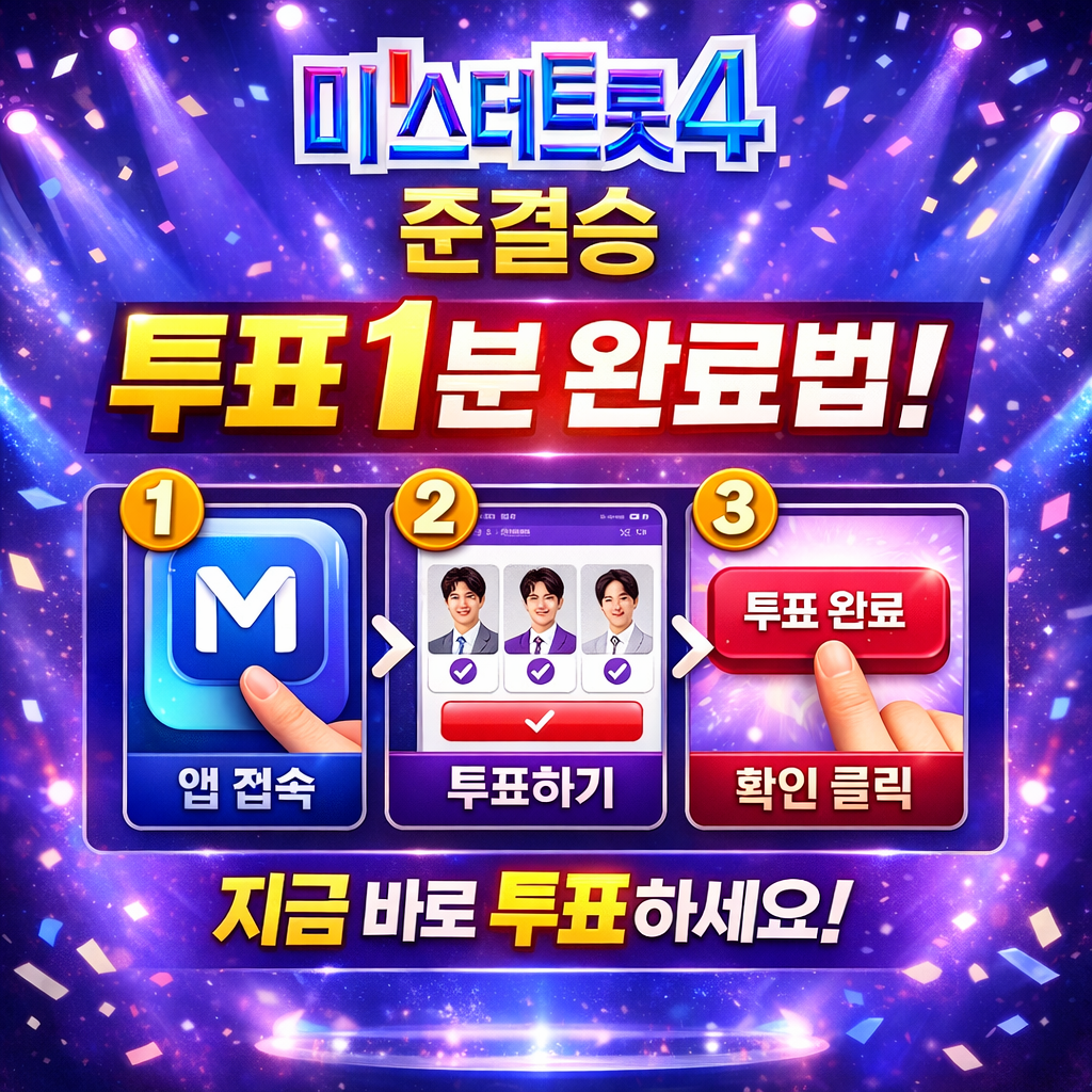 미스터트롯4 준결승 투표 1분 완료법