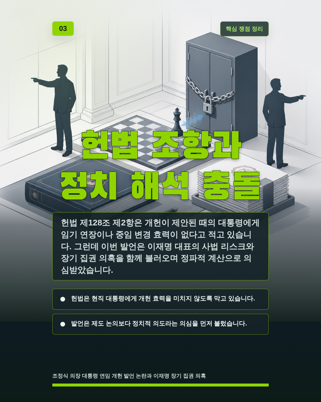 헌법 조항과 정치 해석 충돌
