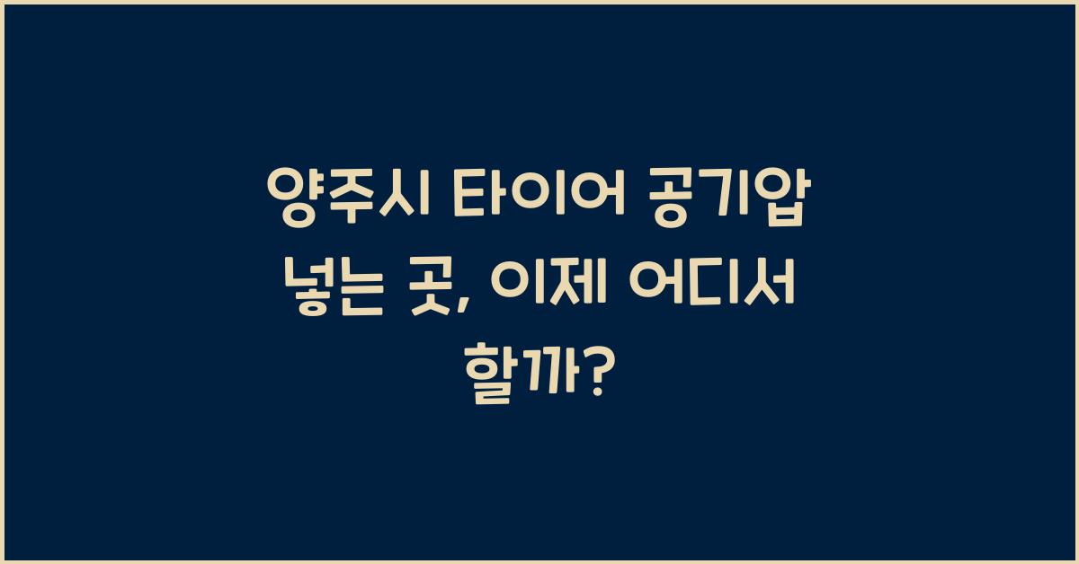 양주시 타이어 공기압 넣는 곳