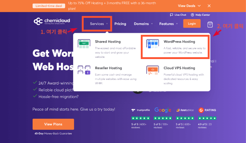 케미클라우드 웹호스팅 신청