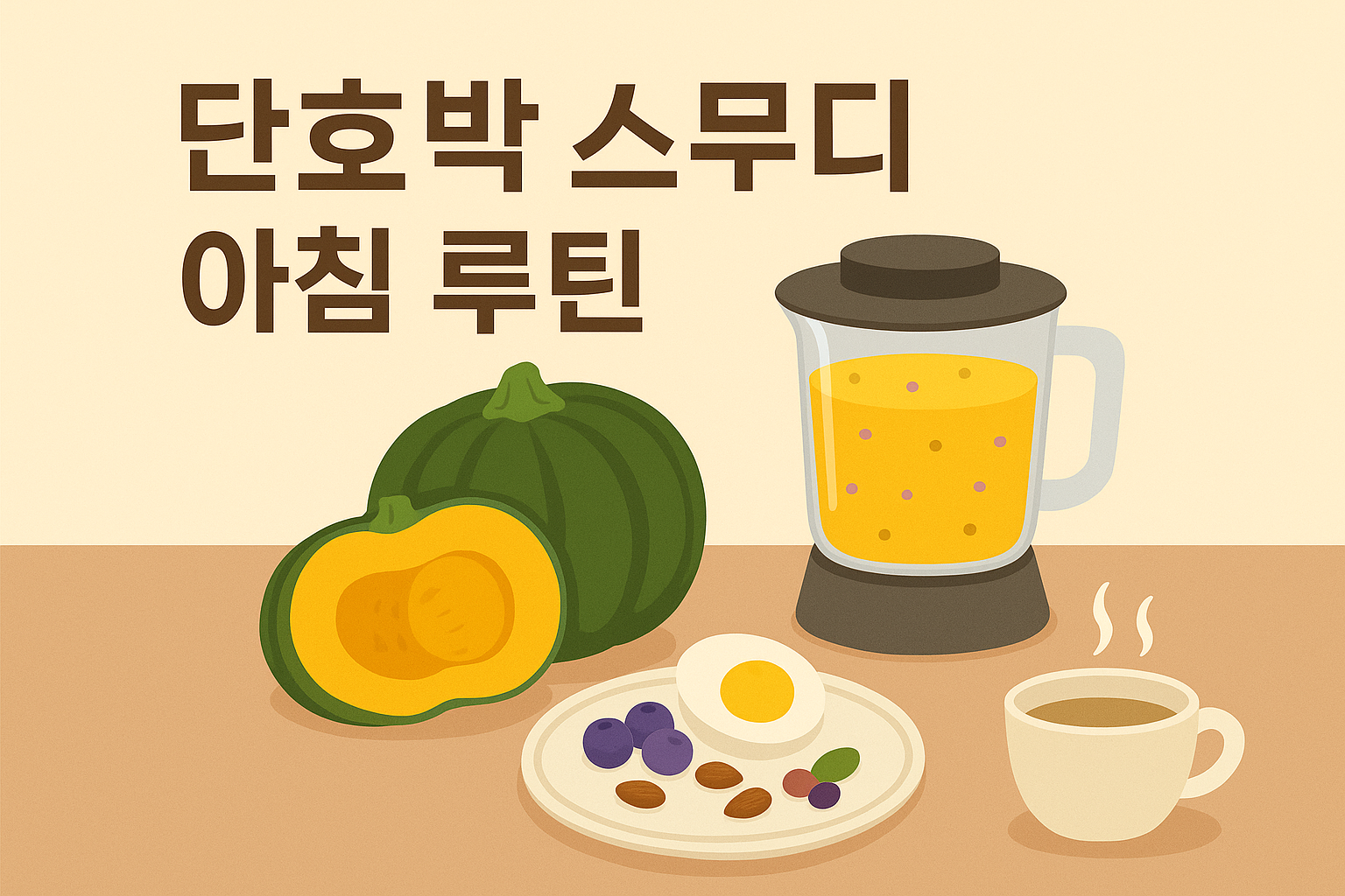 AI가 만들어준 단호박 스무디 아침 루틴
