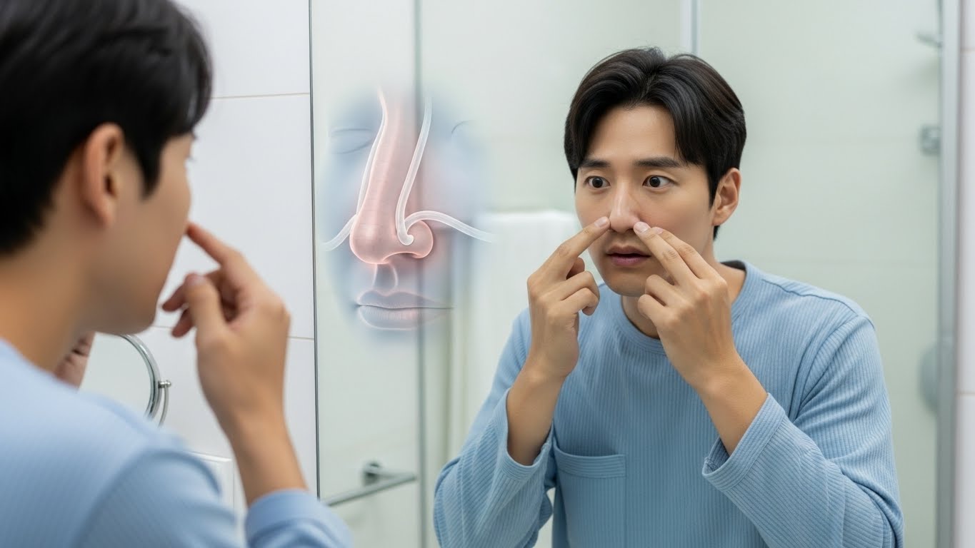 비중격만곡증, 후비루, 만성기침