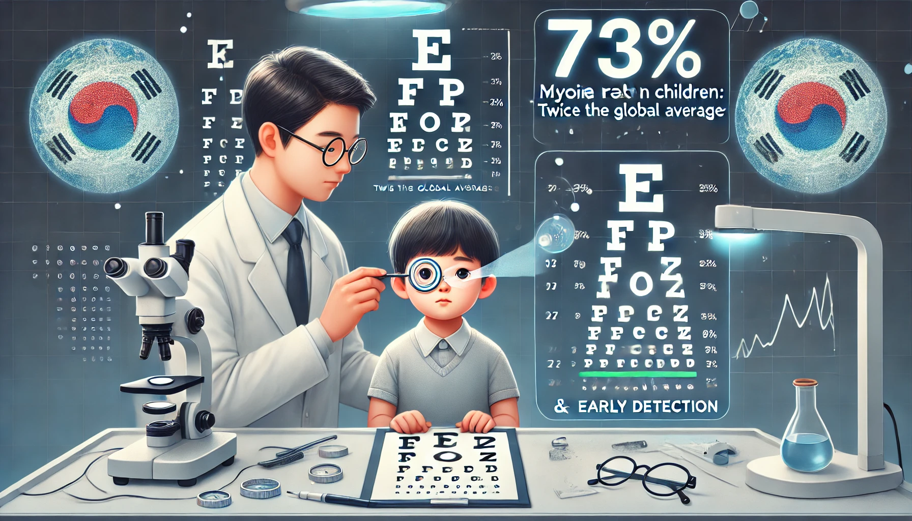 한국 어린이 근시율 73%, 세계 평균의 두 배...조기 발견과 관리의 중요성
