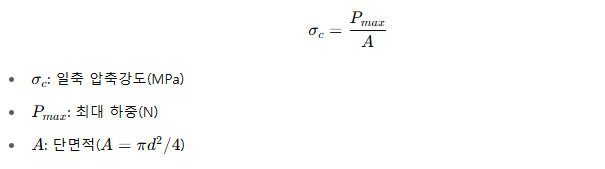 암석압축강도 계산식