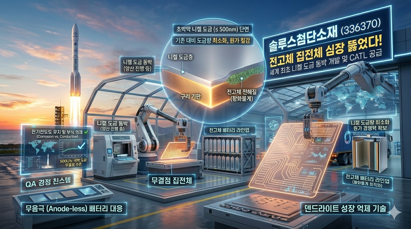 구리 위에 니켈을 500㎚ 이하로 초정밀 도금하는 기술을 통해 부식은 막고 전도성은 유지하는 '무결점' 집전체 개발 이미지