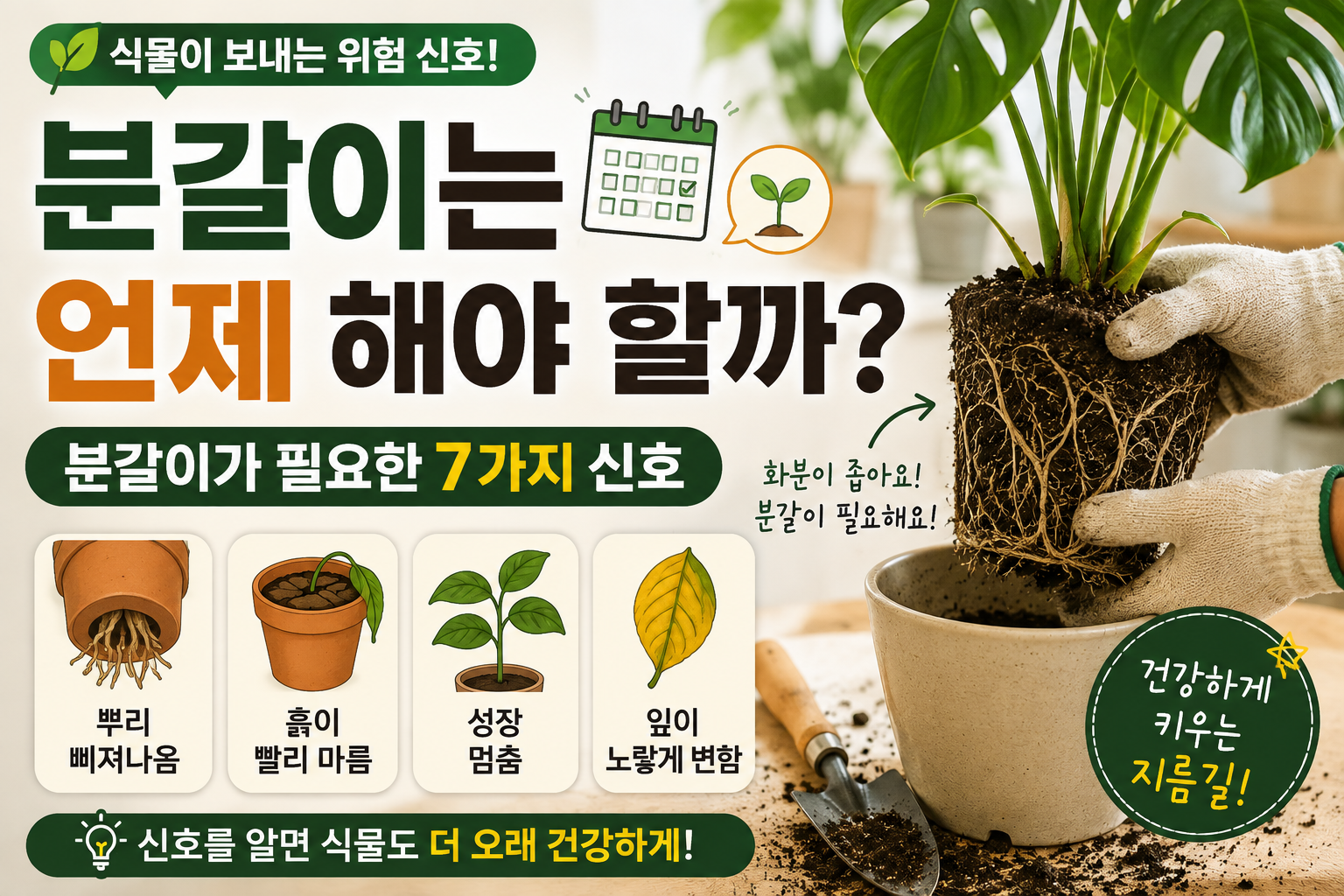 분갈이는 언제 해야 할까? 분갈이가 필요한 7가지 신호
