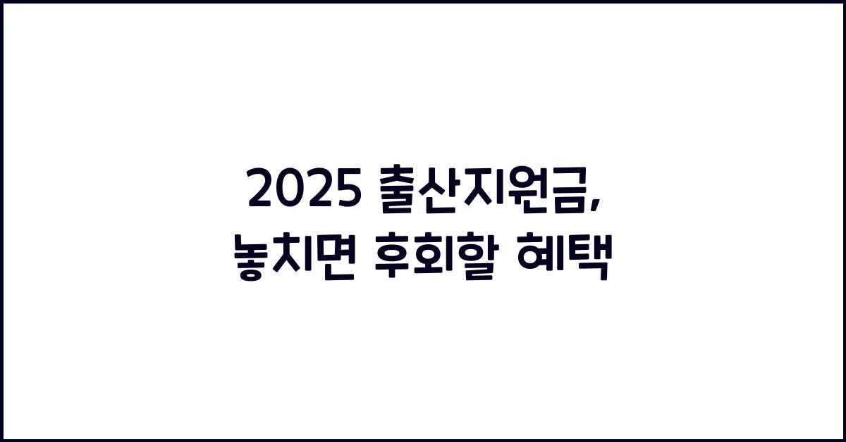 2025 출산지원금