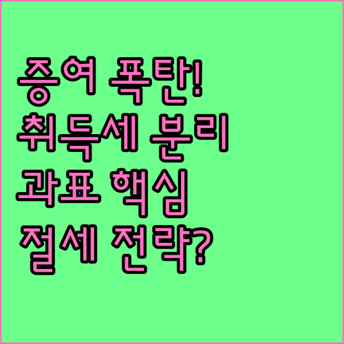 부동산 증여 세금 폭탄 회피: 취득세..