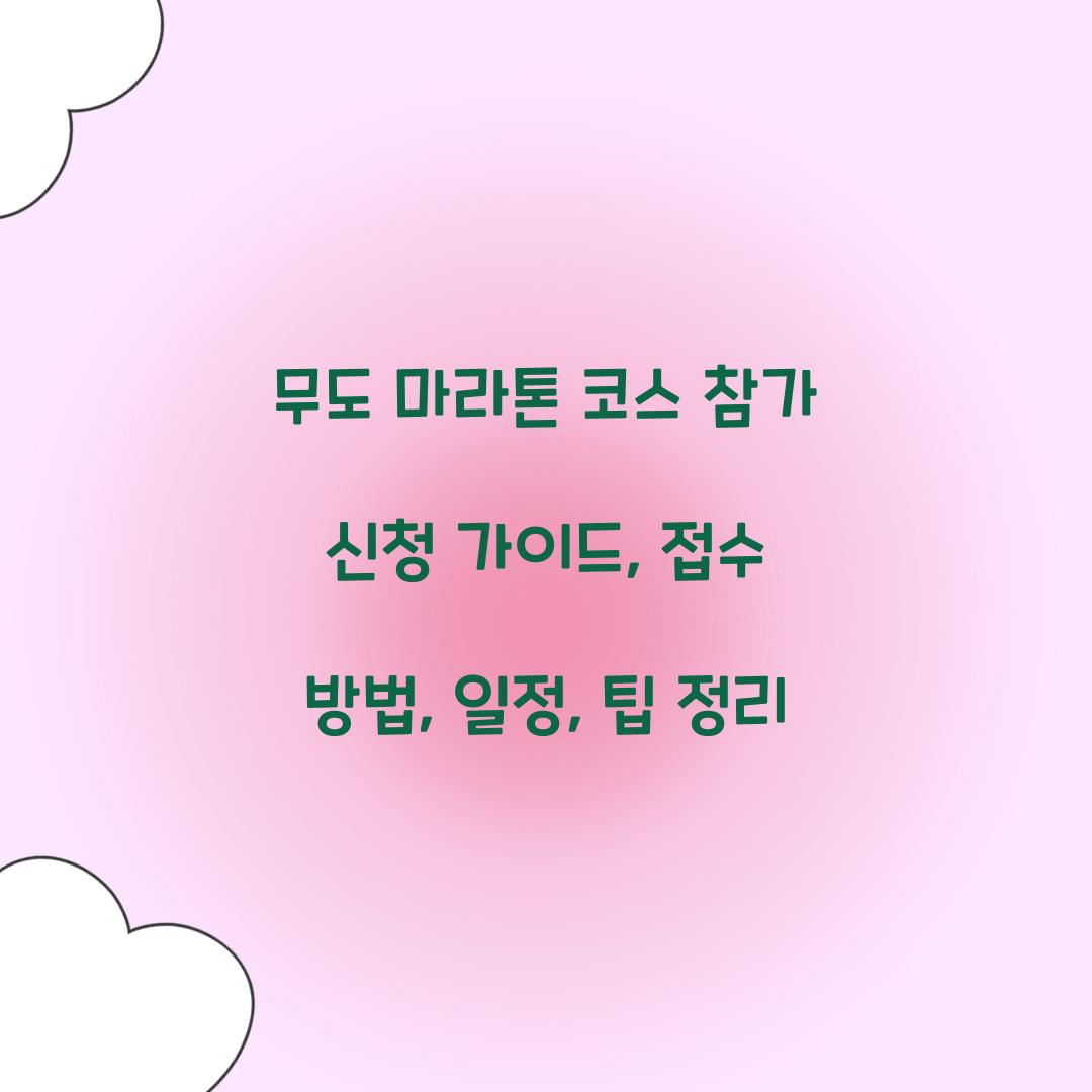 무도 마라톤 코스 참가 신청
