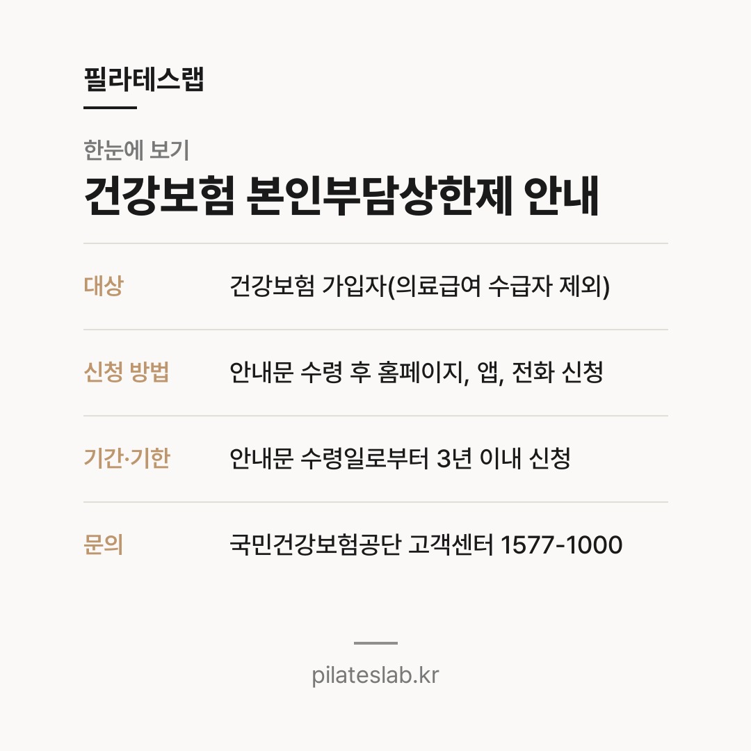 건강보험 본인부담상한제 안내 한눈에 보기