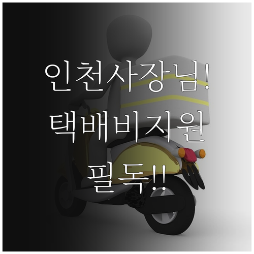 인천광역시 소상공인 전용 택배비 지원..