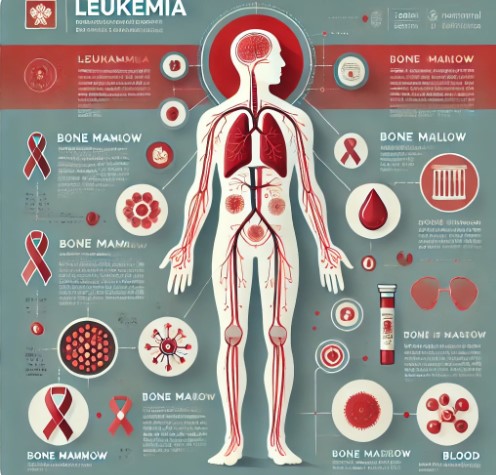 백혈병으로 인한 림프구 손상 이미지