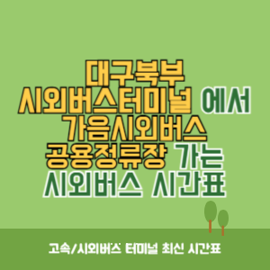 대구북부시외버스터미널에서 가음시외버스공용정류장 가는 시외버스 시간표 최신정보