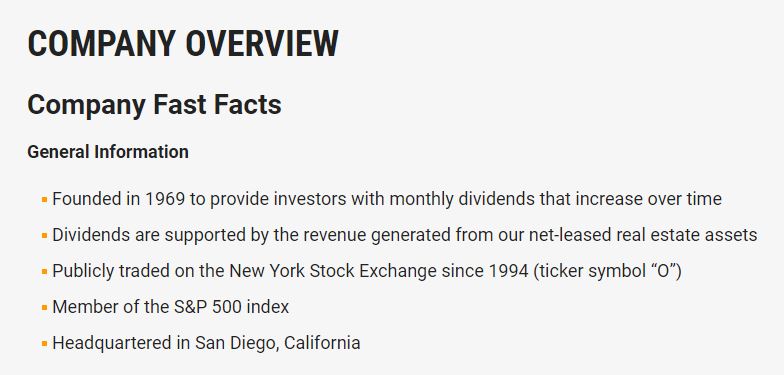리얼티인컴 기업 정보