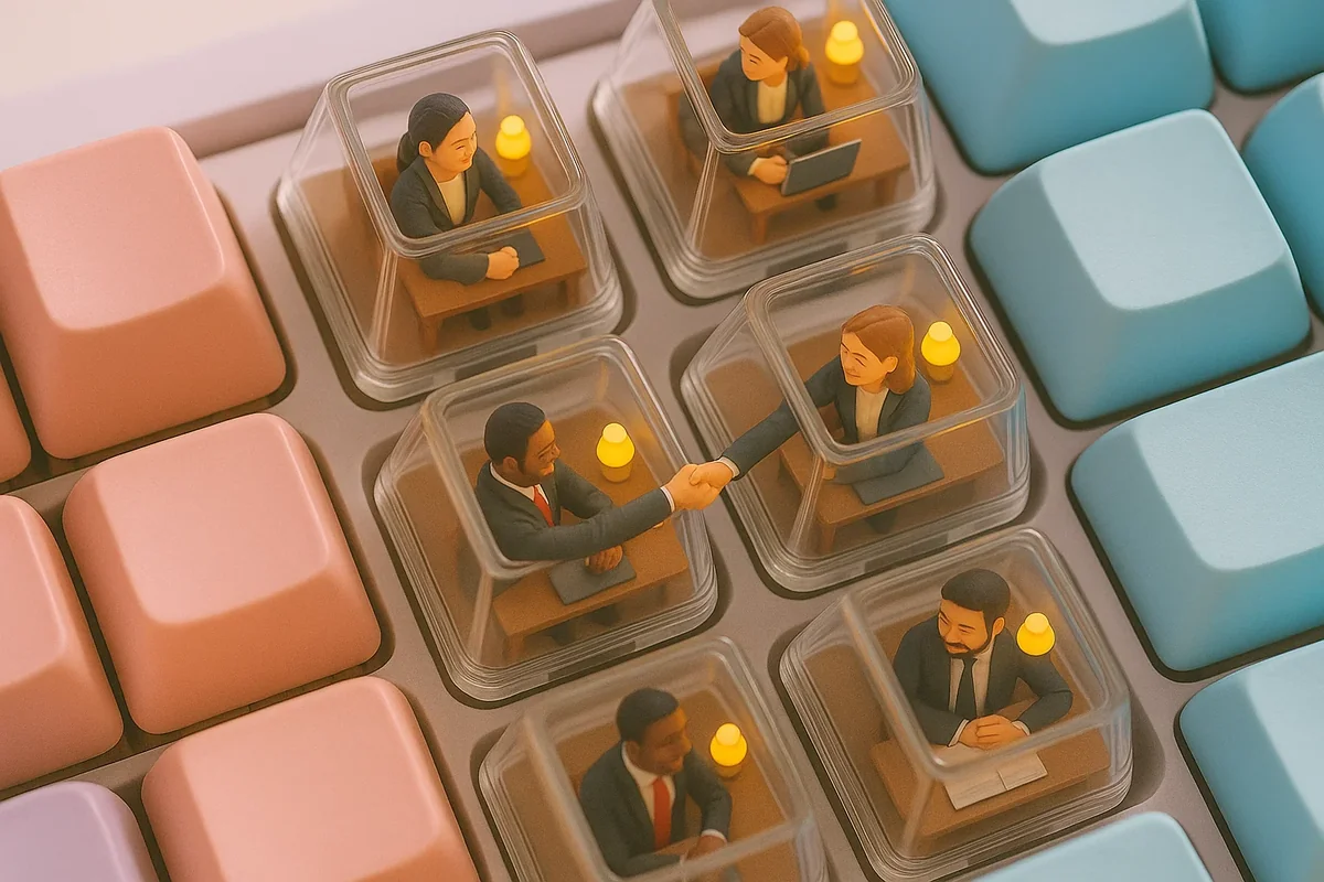 가상 사무 공간에서 비즈니스 협업하는 모습